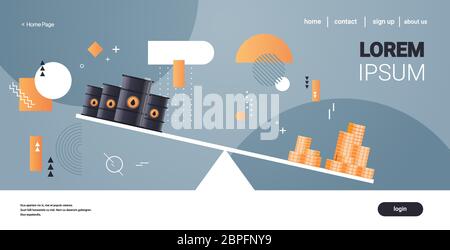 stack of oil barrels and decrease financial arrow icon over white ...
