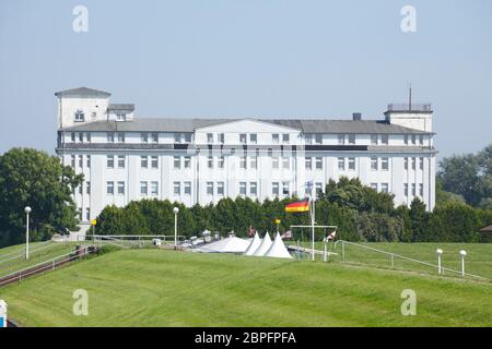 Former mine warehouses from World War II on Schleuseninsel, Wilhelmshaven, Lower Saxony, Germany, Europe Stock Photo