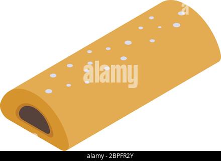Jelly biscuit bar icon, isometric style Stock Vector
