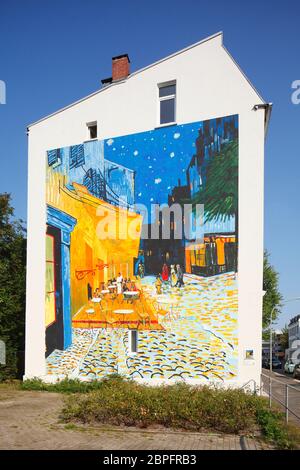 Colorfully painted residential building, Wilhelmshaven, Lower Saxony, Germany, Europe Stock Photo