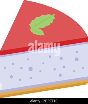 Cheesecake piece icon, isometric style Stock Vector