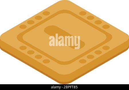Biscuit icon, isometric style Stock Vector