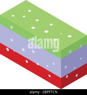 Home confectionery cake icon, isometric style Stock Vector