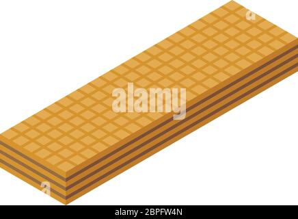 Waffle bar icon, isometric style Stock Vector