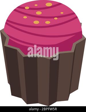 Cupcake icon, isometric style Stock Vector
