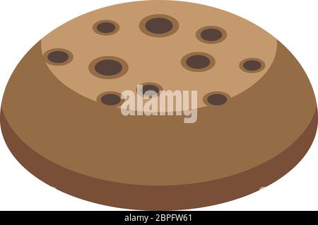 Cocoa biscuit icon, isometric style Stock Vector