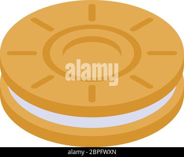 Sandwich biscuit icon, isometric style Stock Vector