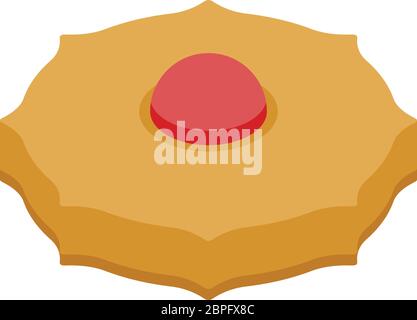 Biscuit with jelly icon, isometric style Stock Vector
