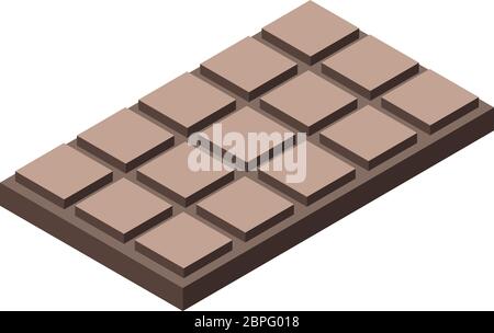 Chocolate bar icon, isometric style Stock Vector