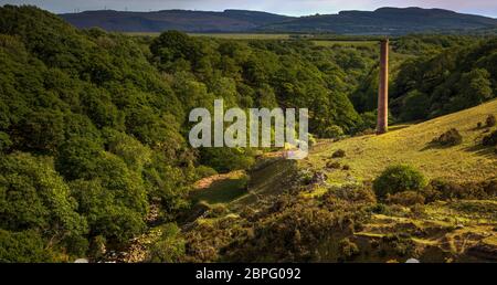 Henllys Lime Kilns chimney stack Stock Photo