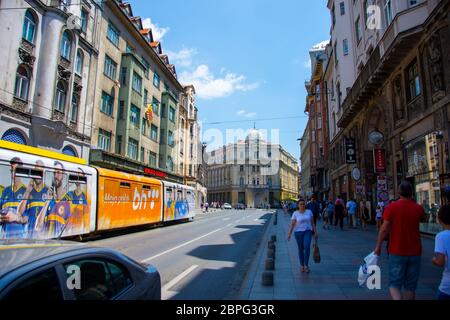 Ferhadija street full of tourist in Sarajevo capital city of Bosnia during the summer 2019.06.27 Stock Photo