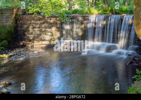 Magdale Waterfall near Honley in West Yorkshire Stock Photo