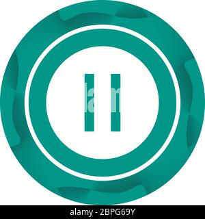 Beautiful Pause Button Glyph Vector Icon Stock Vector