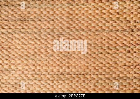 Texture of Craft Weaved Bamboo Wall Background. Stock Photo