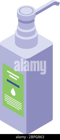 Sanitation dispenser icon, isometric style Stock Vector