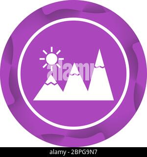 Beautiful Sunshine on Mountains Glyph Vector Icon Stock Vector