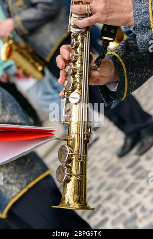 Instrument of a player of a country band in a village Stock Photo - Alamy