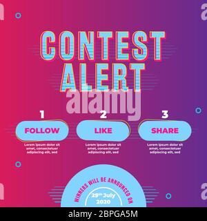 Modern contest alert template design Stock Vector