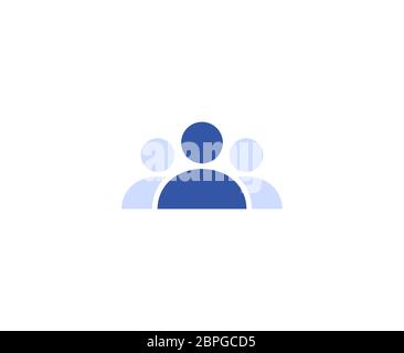 Group of people silhouettes, business teamwork logo. Staff recruitment company logotype. Human resources hiring agency vector illustration. Isolated Stock Vector