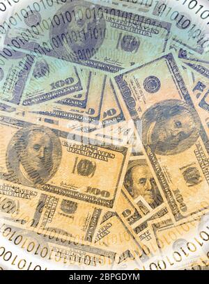 Dollar banknotes, binary code Stock Photo - Alamy