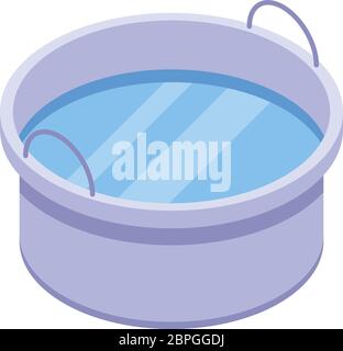 Full water bucket icon isometric style Royalty Free Vector