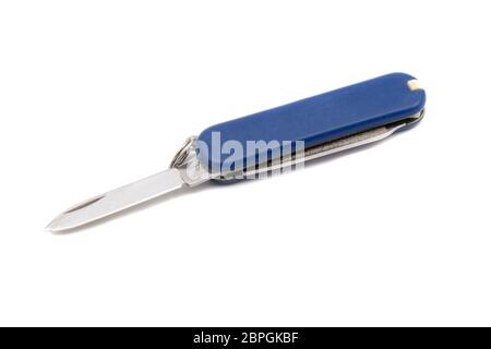 Universal pocket knife on a white background Stock Photo