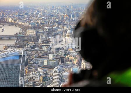 Aerial Photographer over London Stock Photo