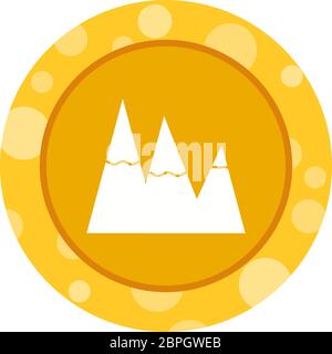 Beautiful Snow on Mountains Glyph Vector Icon Stock Vector