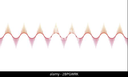 Musical equalizer, sound settings, digital graphics of sound track. Financial schedule, exchange monitoring, currency rate trends. Linear wide Stock Vector