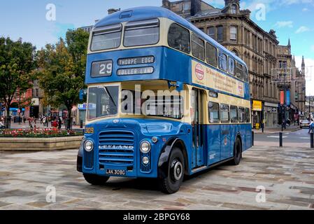 1969 Leyland Titan PD3 bus No309 Bradford Corporation Transport seen in Centenary Square, at it's home city of Bradford  September 11th 2010 Stock Photo