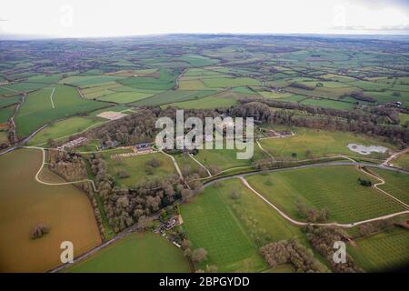 Aerial View of The Newt in Somerset Stock Photo