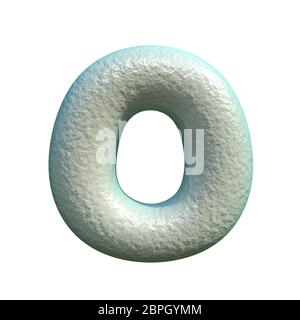 Grey blue clay font Letter O 3D rendering illustration isolated on white background Stock Photo