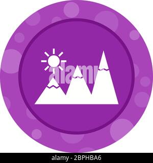 Beautiful Sunshine on Mountains Glyph Vector Icon Stock Vector