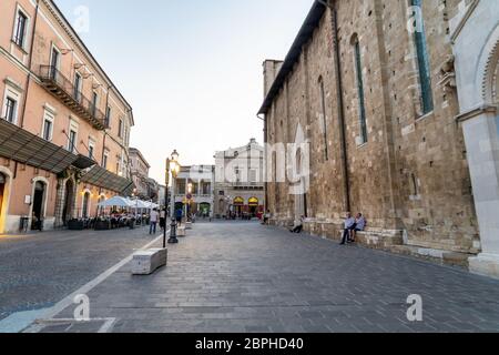 Atri, Teramo, Italy, August 2019: Old Town of Atri, Cathedral, Basilica of Santa Maria Assunta, national monument since 1899, Gothic architecture Stock Photo