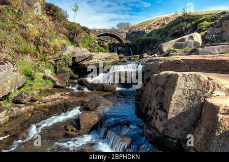 Three Shires Head,Axe Edge Moor,where Cheshire,Derbyshire and Staffordshire meet,England,UK Stock Photo