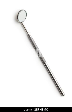 Dental instruments. Dentists tools. Dental mirror isolated on white background. Stock Photo
