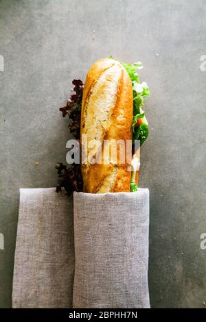 Sandwich. Fast food. Deli sandwich with vegetables Stock Photo