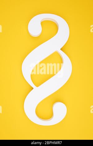 White Paragraph Symbol on yellow Background Stock Photo