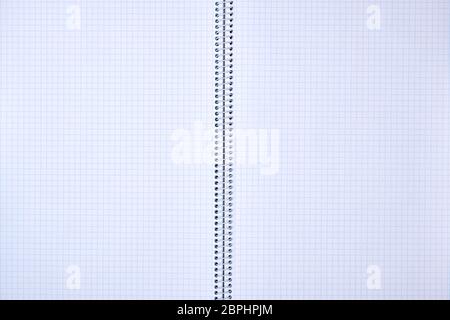 open notebook in a cell with white sheets, close up Stock Photo