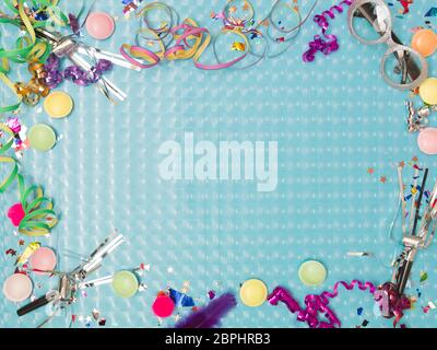 special blue effect background with donuts and doughnuts and carnival items Stock Photo