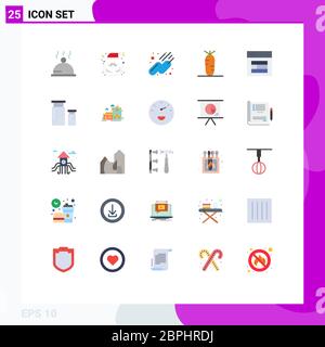 Modern Set of 25 Flat Colors Pictograph of web, layout, satellite, design, food Editable Vector Design Elements Stock Vector