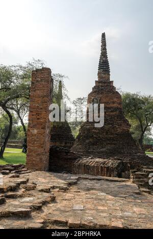 Wat Phra Si Sanphet Buddhist temple scenery in Ayutthaya, Thailand. The view of one of the three main Chedis. Stock Photo