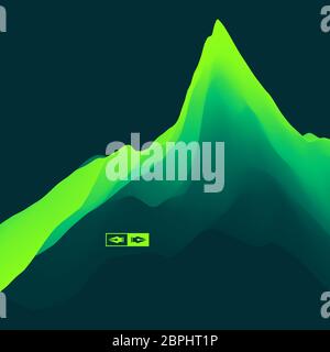 Mountain Landscape. Mountainous Terrain. Vector Illustration. Abstract Background. Stock Vector