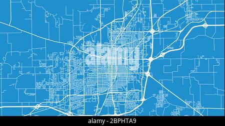 Urban vector city map of Springfield, USA. Illinois state capital Stock Vector