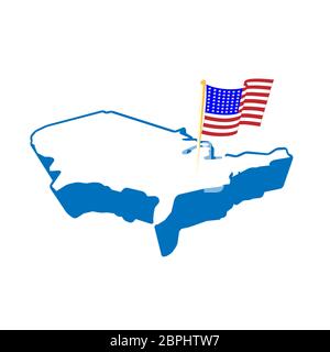 Creative abstract USA map and flag, vector illustration Stock Vector