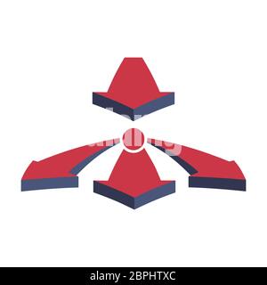 Curved arrows design or infographic element, isolated on white background. Stock Vector