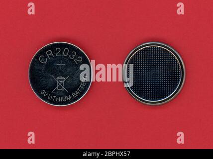 3V Lithium cell button battery type CR2032 Stock Photo