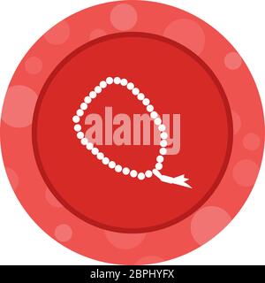 Beautiful Prayer Bead Glyph Vector Icon Stock Vector
