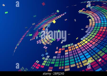 Color block rotating platform, network science and technology future abstract background. Stock Photo