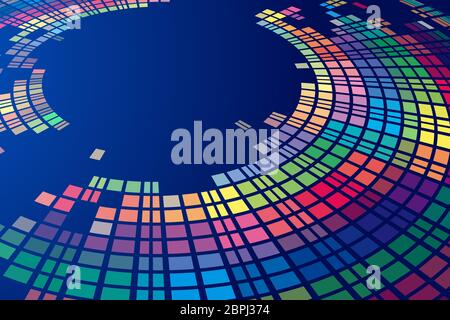 Color block rotating platform, network science and technology future abstract background. Stock Photo